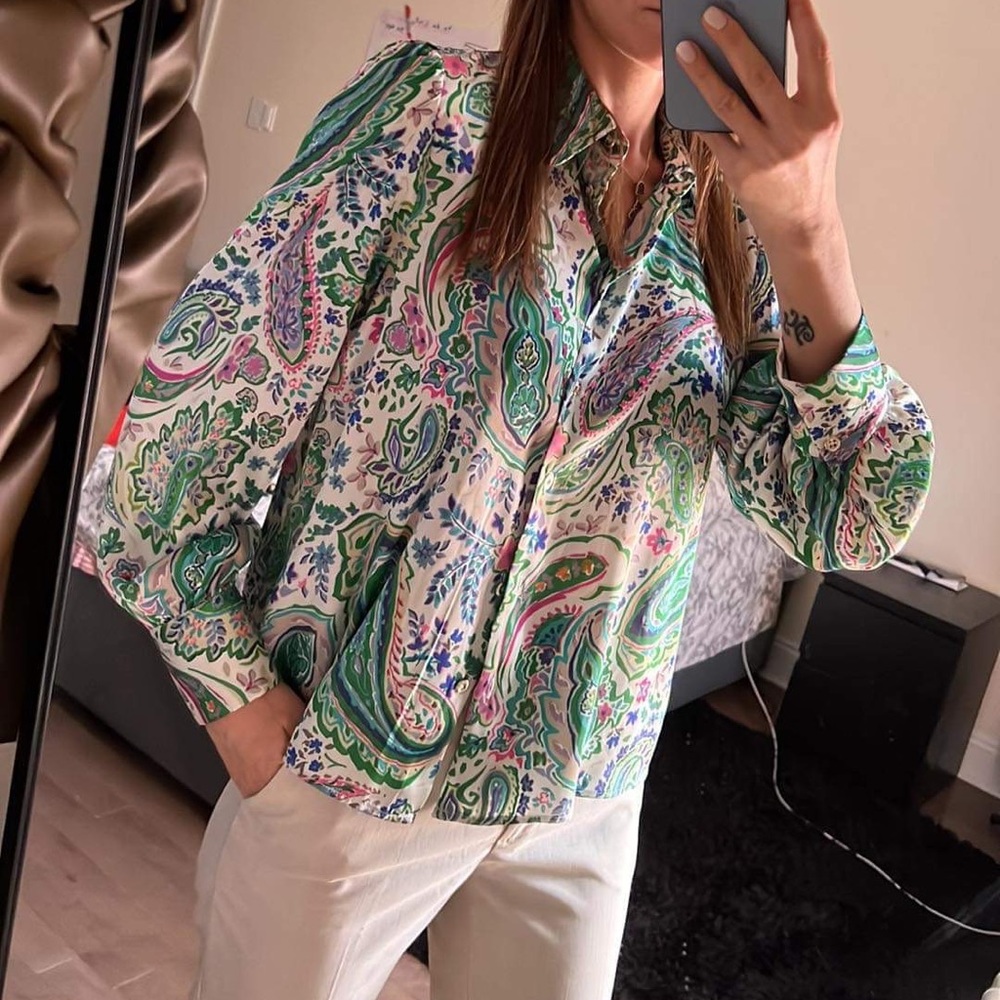 Colorful silk shirt